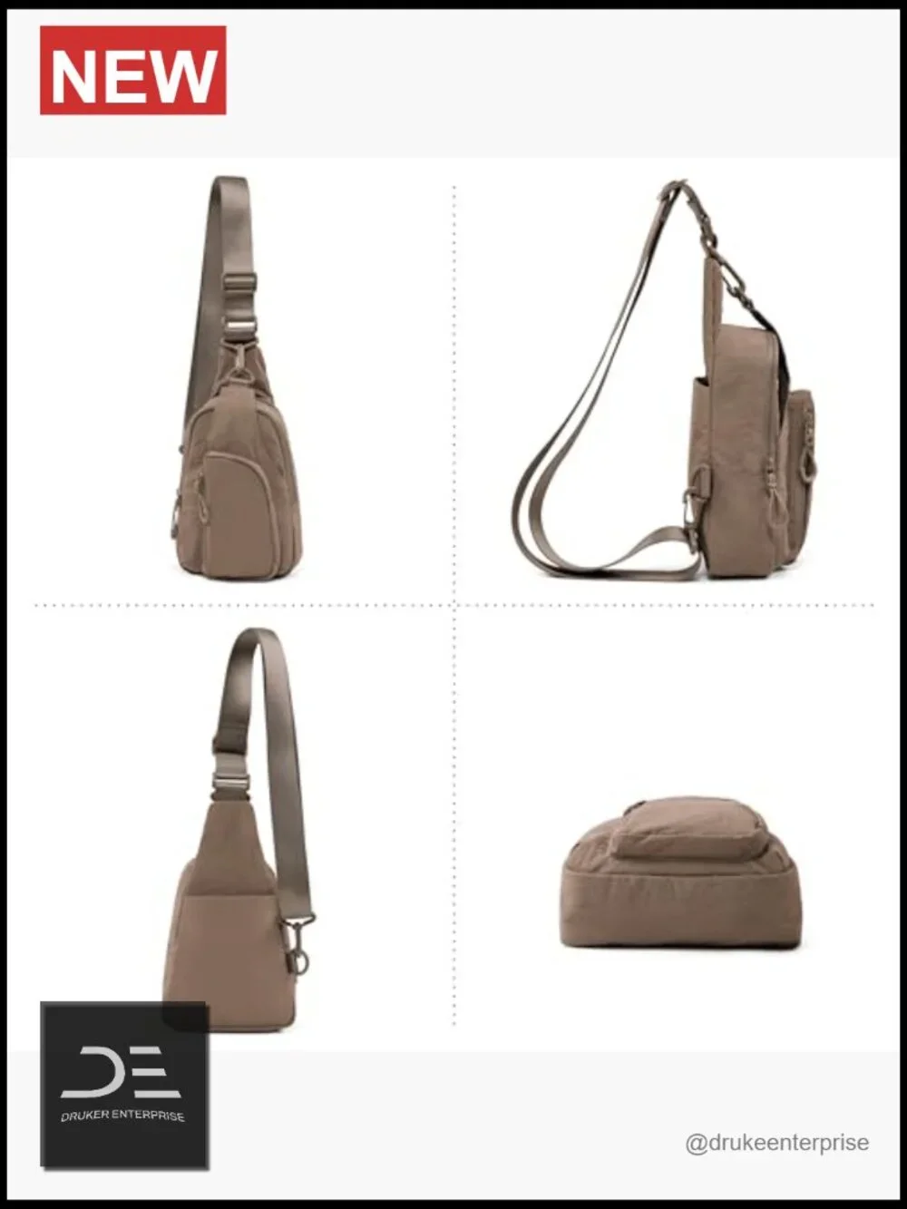 Sling Bag with Adjustable Straps Crossbody Lightweight Backpack Hiking Travel